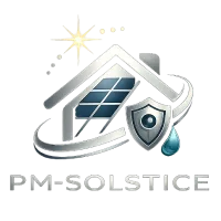 Logo PM-Solstice : alarme- adoucisseur eau photovoltaique